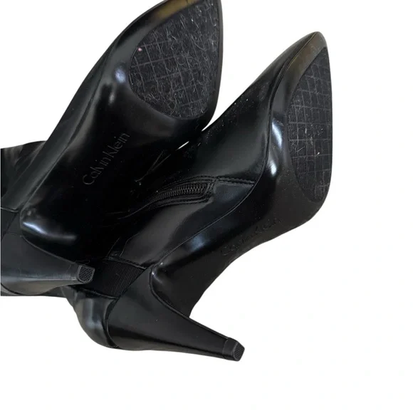 NIB Calvin Klein Loanna Black stretch pointed heeled boots 7.5 - Picture 7 of 8